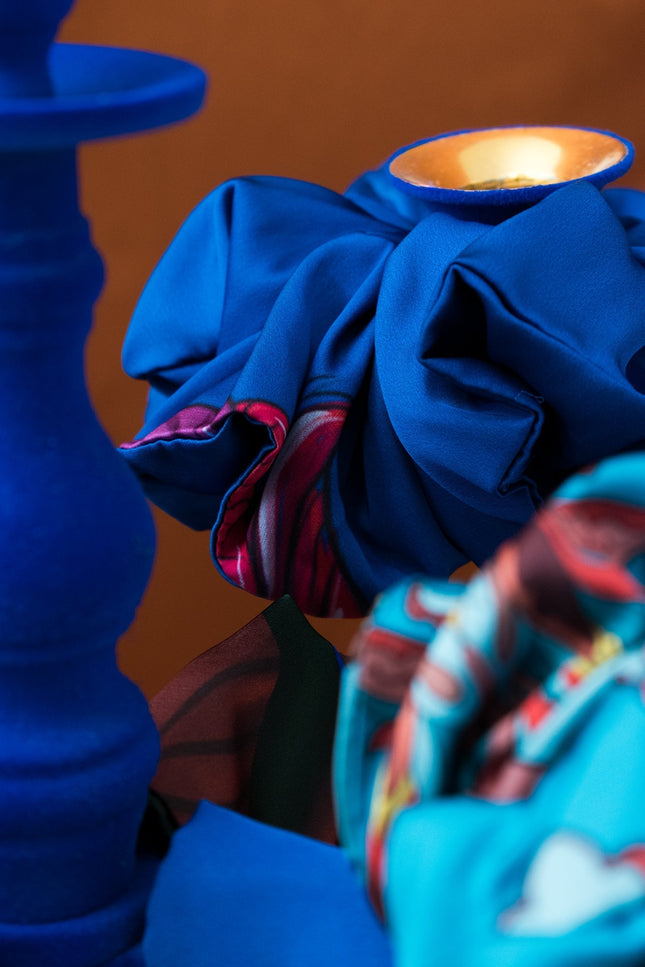 Janara Jones | Blue Octopus Satin Twilly & Scrunchie Set