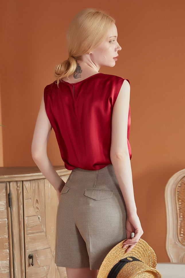 Soft Strokes Silk | Sleeveless Cropped Blouse Denna