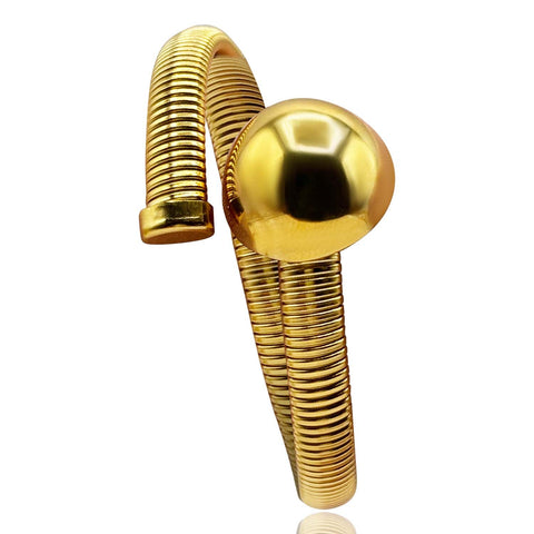 Michael Nash Jewelry | Gold Cobra Bracelet With Dome Accent