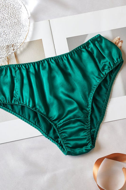 Soft Strokes Silk | Emerald Green Float Bikini Panties