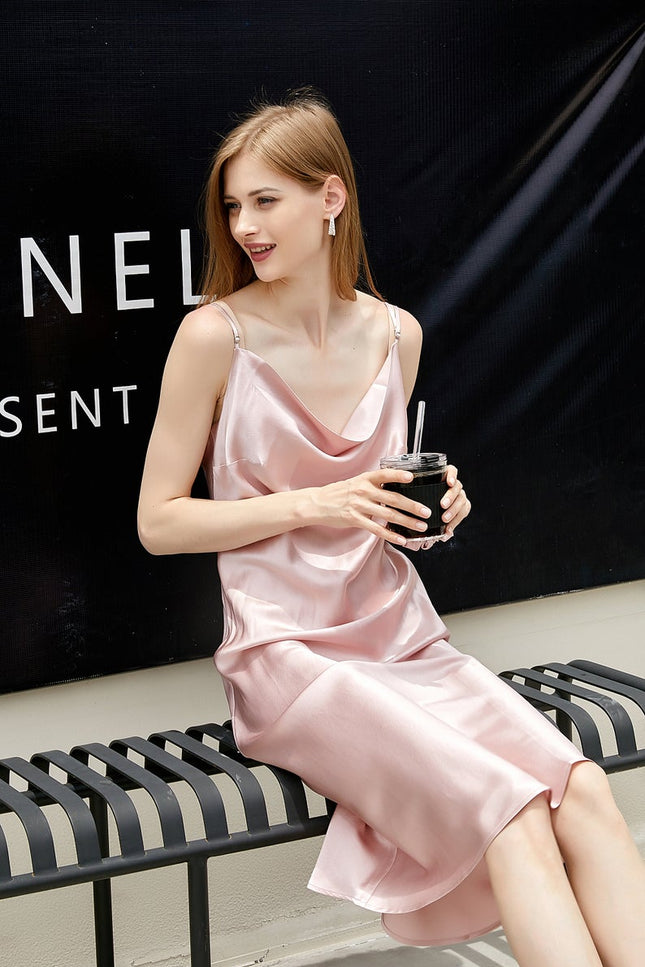 Soft Strokes Silk | Rebirth of Venus Slip Midi Dress