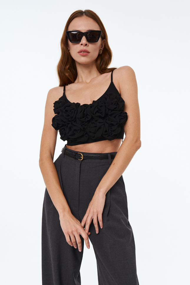 Kolosova | Black top with flowers