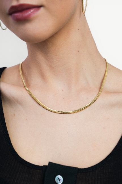Miss Cecilia | Herringbone Snake Chain Necklace