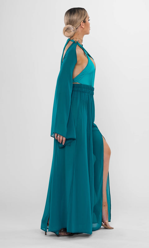 Antoninias | Spodnie Elysia Wide Leg petrol