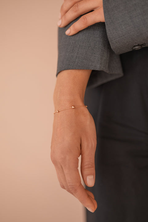 Pas de Marque | Bransoletka wypełniona różowym złotem Pétanque