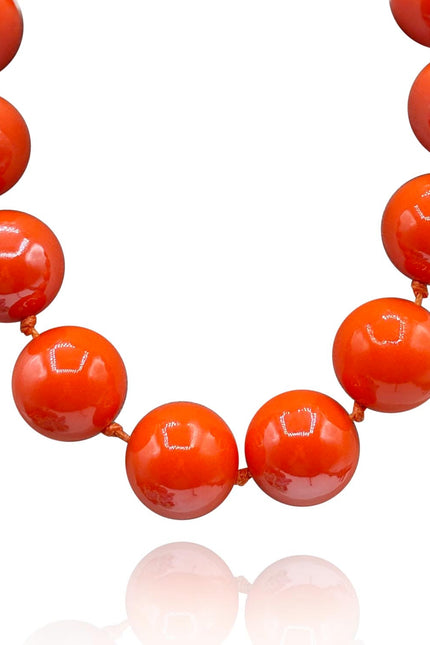Michael Nash Jewelry | Lucy Gumball Orange Coated Resin Knotted Necklace
