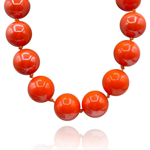Michael Nash Jewelry | Gumball Orange Coated Resin Knotted Necklace