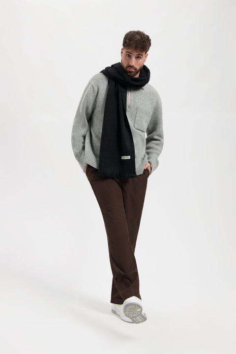 Alpaca Loca | Slim Scarf Black