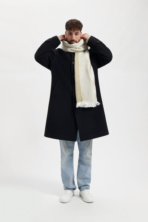 Alpaca Loca | Slim Double Scarf Beige / White