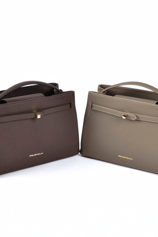 Atelier Galin | Cube Lock Bag - Choco