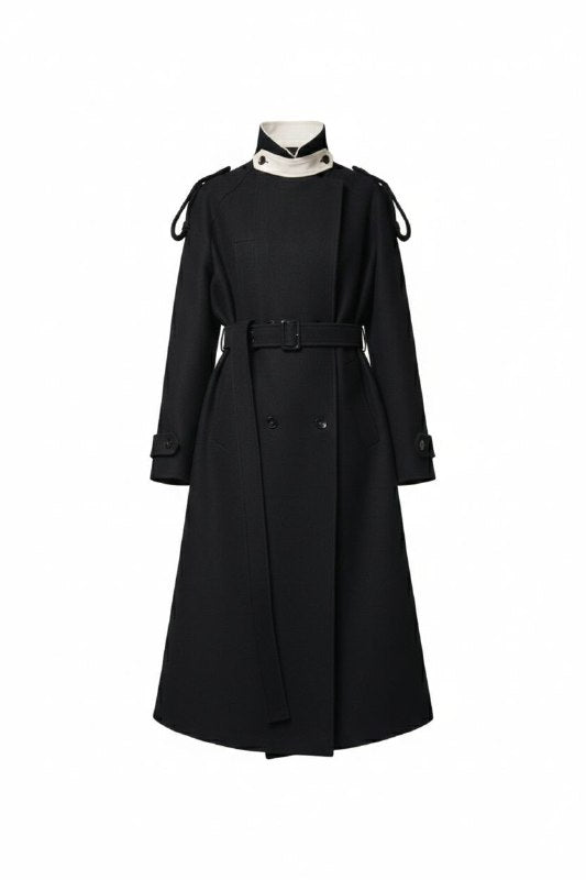 Selera | Black Maxi Wool Coat