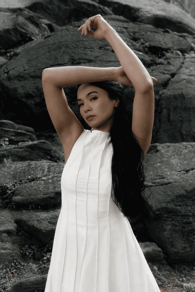 Aube White Linen Dress — product view 5