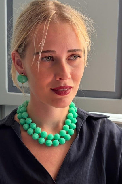 Michael Nash Jewelry | Luisa Carved Jade And Black Onyx Resin Earrings