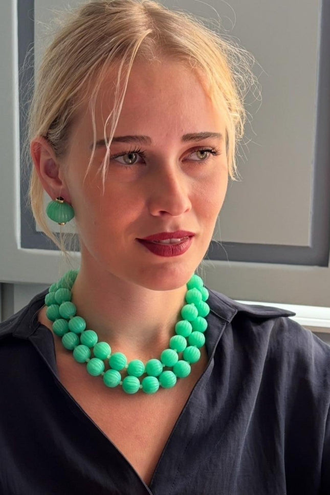 Michael Nash Jewelry | Luisa Carved Jade And Black Onyx Resin Earrings