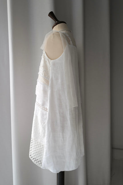 Linen Silk Hand Crafted Patchwork  Dress AIJA  for Girls (Pre-Order)