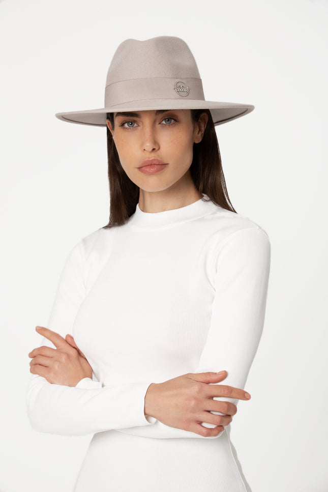 GIODORO | Alvossi Fedora Felt Hat in Grey Color