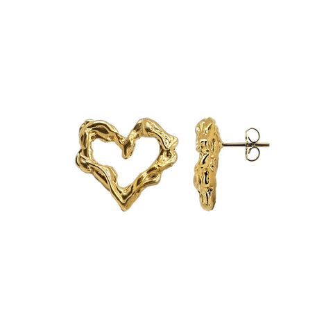 SIMA GINA | Gilded Earrings Studs ‘Follow your heart’
