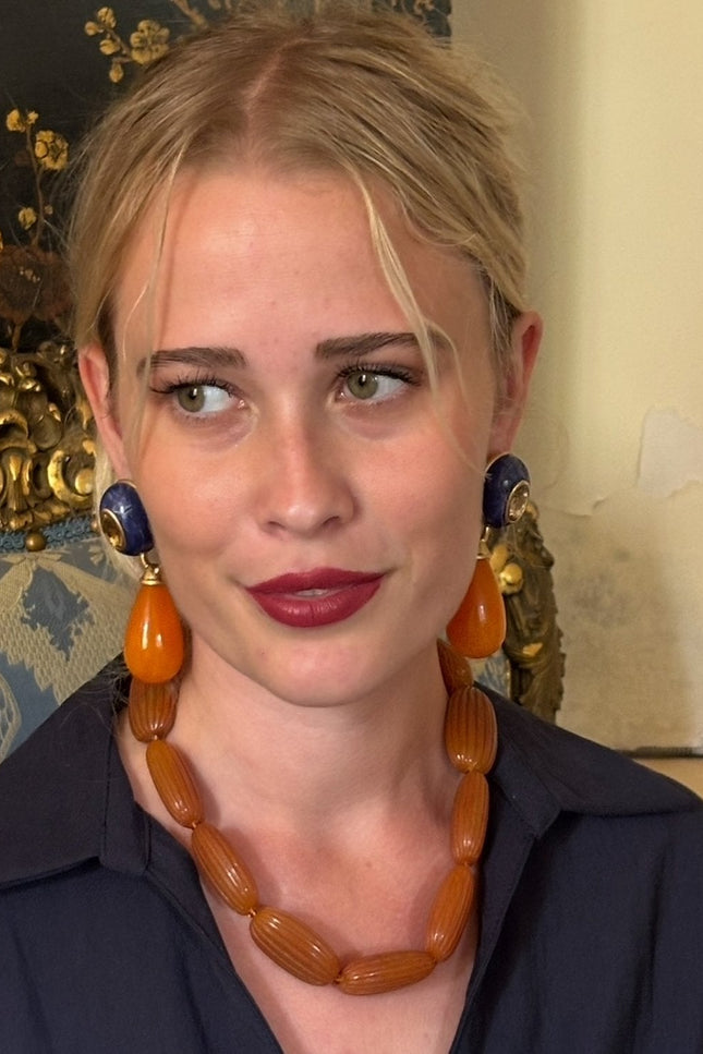 Michael Nash Jewelry | Renata Large Amber Resin Bead Choker