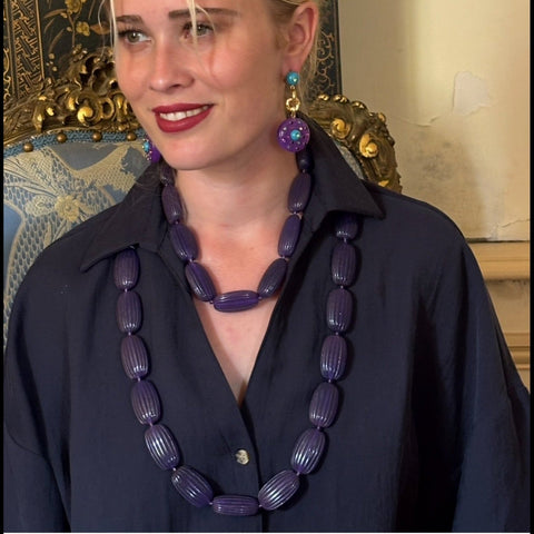 Michael Nash Jewelry | Renata Large Amethyst Resin Bead Choker