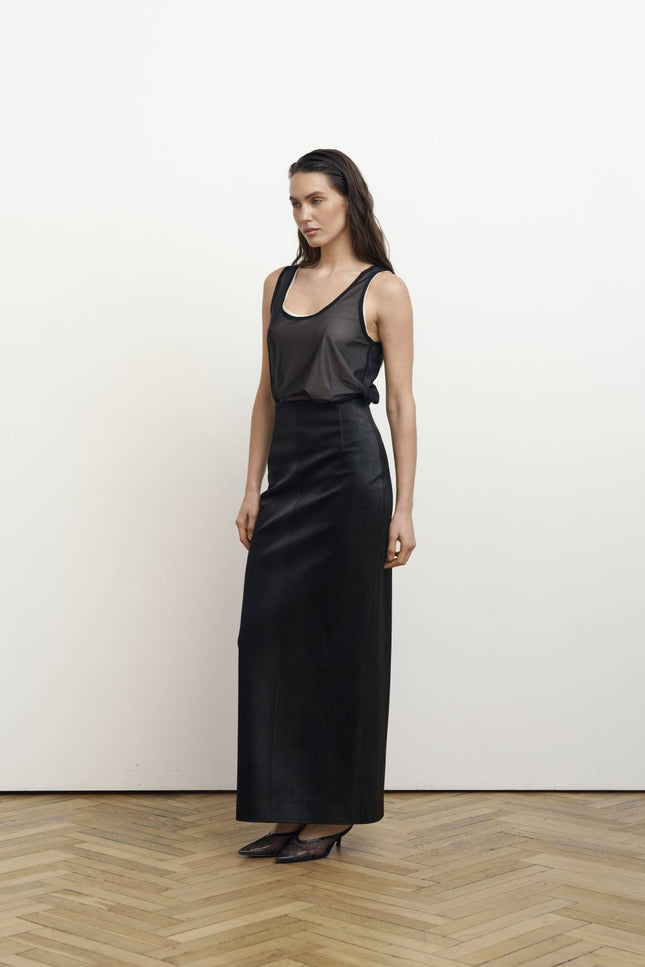 Kolosova | Reptile-Embossed Maxi Skirt