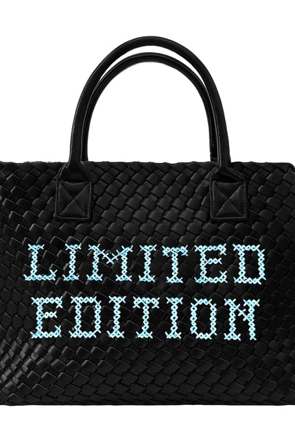 Limited edition woven handbag by Lilly Loves, featuring intricate craftsmanship and stylish design.