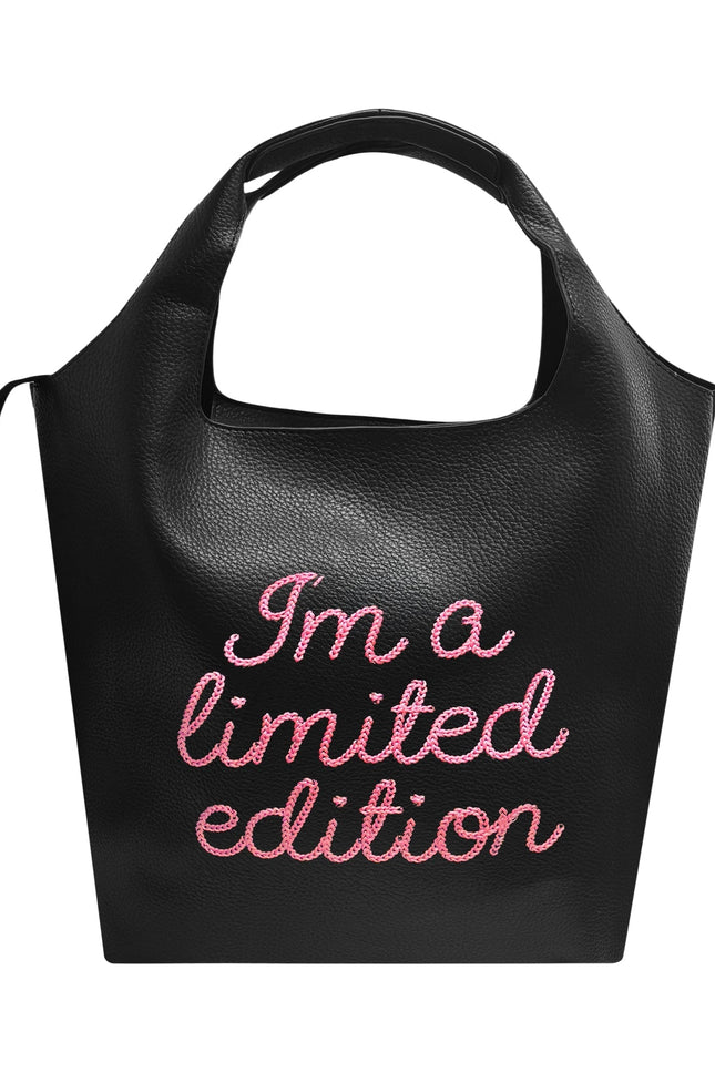 Lilly Loves black limited edition bucket handbag with sleek design and spacious interior, stylish for everyday use.