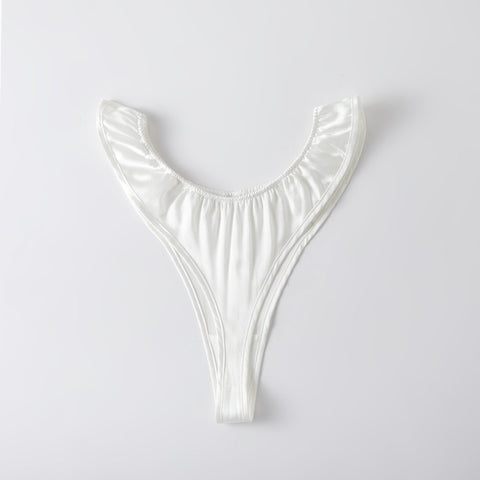 Soft Strokes Silk | Pearl White Float T-String Panties