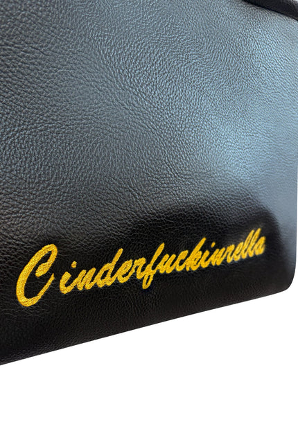 Lilly Loves | Cinderfuckinrella Black Vegan Leather Clutch