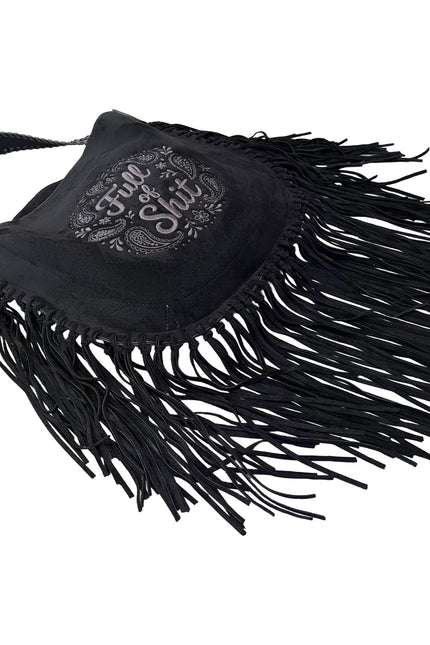 Lilly Loves | Full of Shit Paisley Black Tassel Handbag
