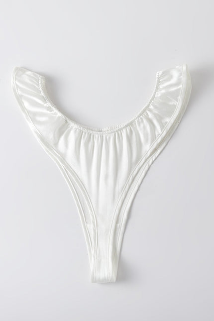 Soft Strokes Silk | Pearl White Float T-String Panties