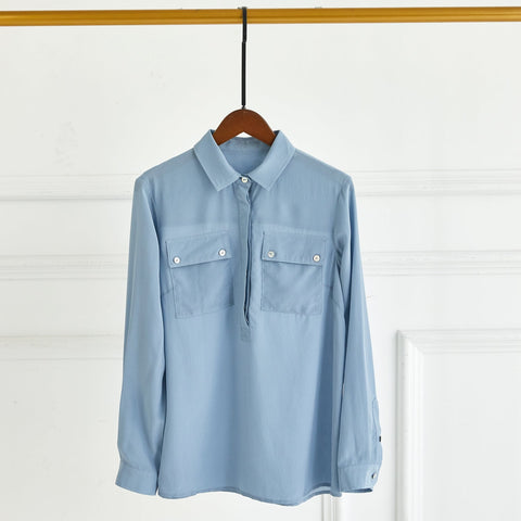 Soft Strokes Silk | Long Sleeve Elva Blouse