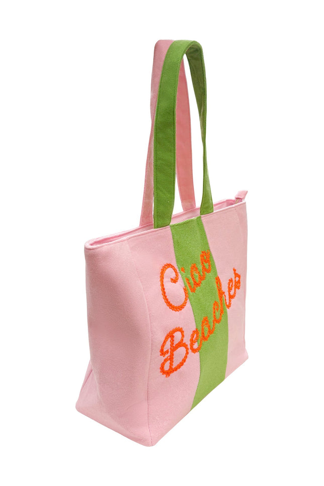 Lilly Loves Ciao Beaches wash bag with colorful tropical print, compact and stylish for beach essentials and travel organization.