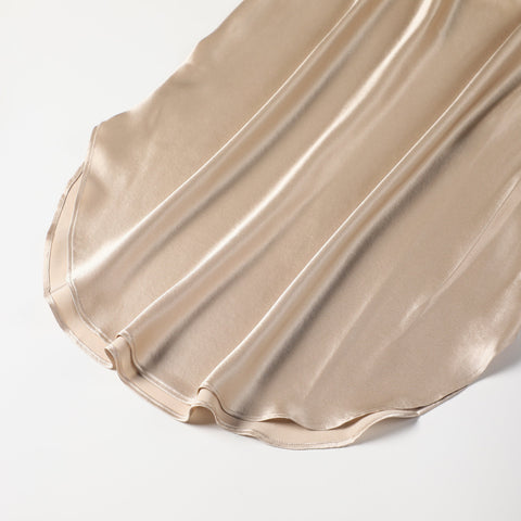 Soft Strokes Silk | River Nymph Beige Slip Mini Dress