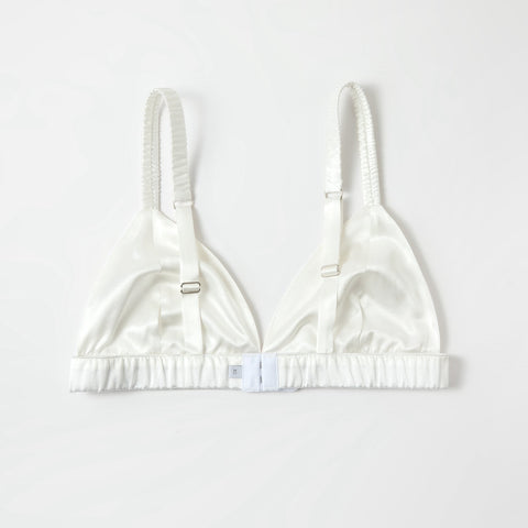 Soft Strokes Silk | Pearl White Handmade Bralette Bra