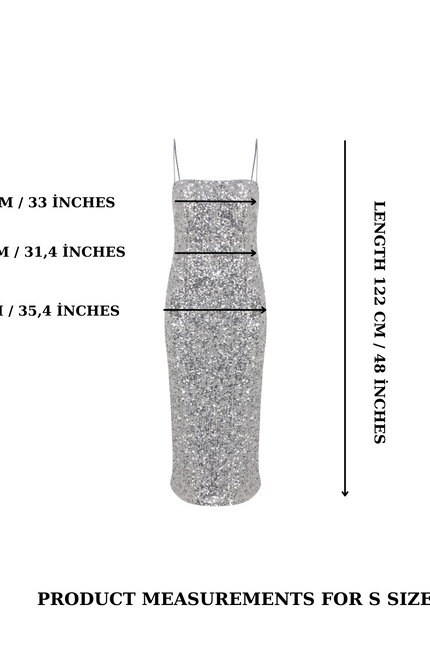 Nazli Ceren | Miles Sequin Midi Dress in Silver Burch