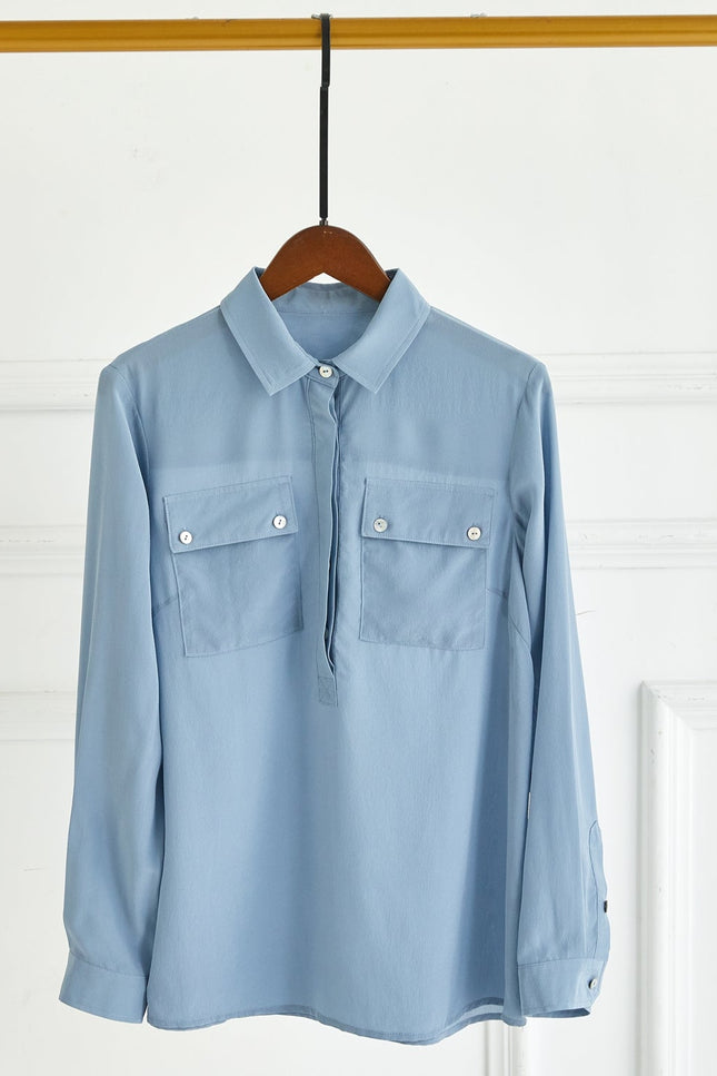 Soft Strokes Silk | Long Sleeve Elva Blouse