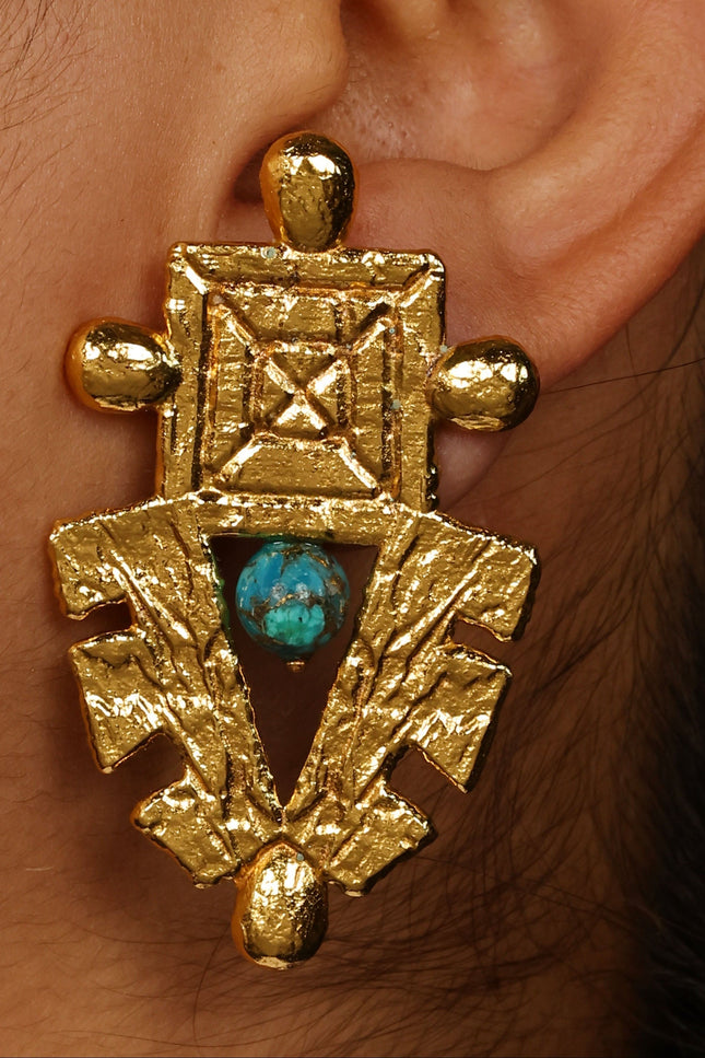 Arvino | Turquoise Sheild Earrings