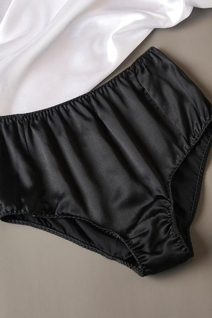 Soft Strokes Silk | Black Float French Cut Panties