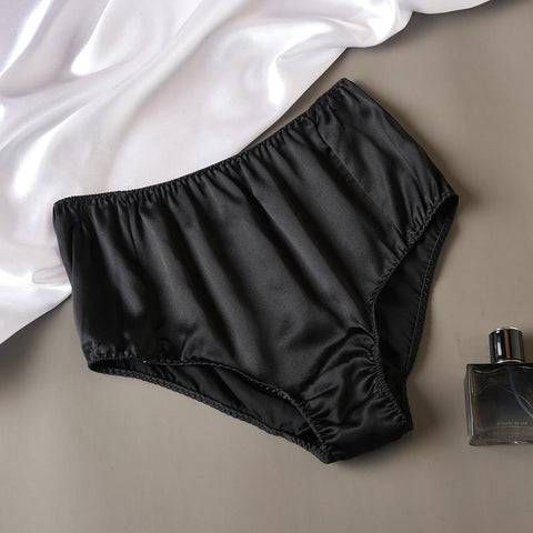 Soft Strokes Silk | Black Float French Cut Panties