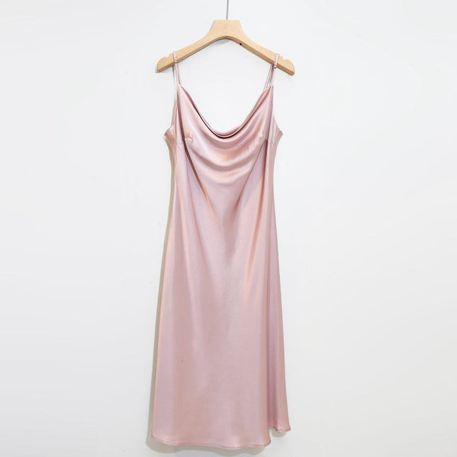 Soft Strokes Silk | Baby Pink Float Kimono Robe & Slip Mini Dress Set