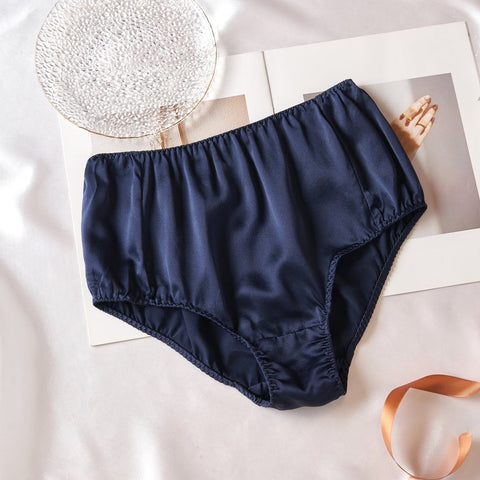Soft Strokes Silk | Navy Float French Cut Panties