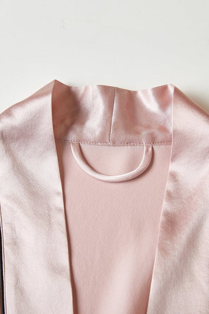 Soft Strokes Silk | Pasithea Baby Pink Kimono Robe