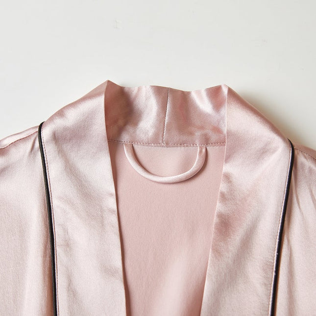 Soft Strokes Silk | Pasithea Baby Pink Kimono Robe