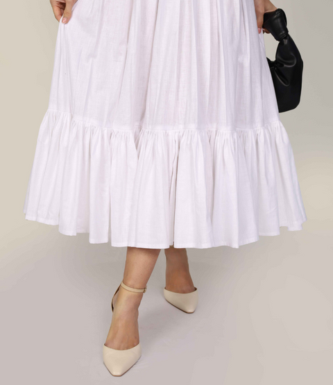 Muda Clothing | Midi dress Daphne white