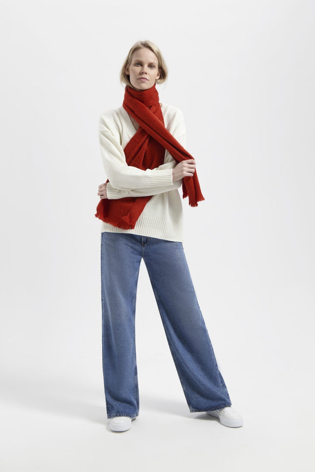 Alpaca Loca | Slim Scarf Brick Red