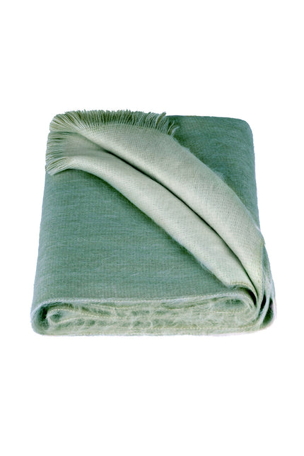 Alpaca Loca | Double Scarf Light Grey / Emerald Green
