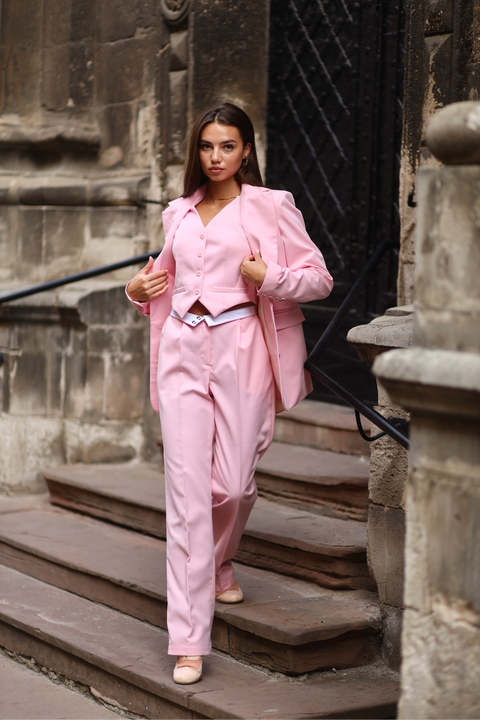 BÚDZIKO | ROSÉ PINK STRAIGHT TROUSERS