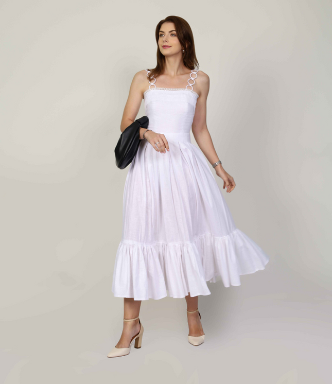 Muda Clothing | Midi dress Daphne white