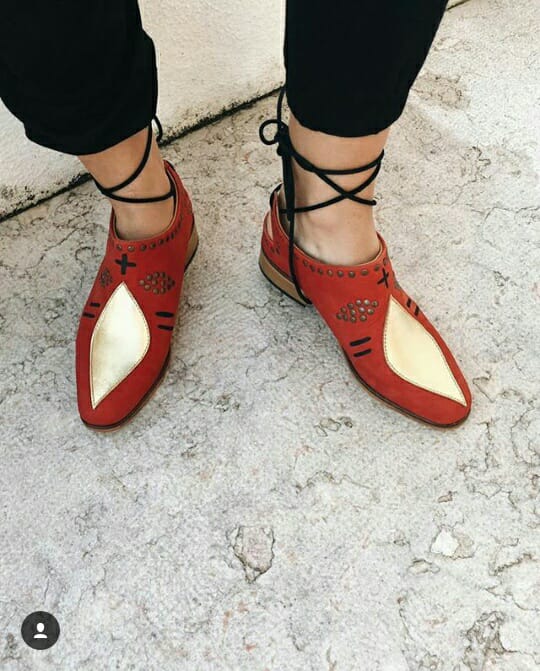 Entrudo | Careto Flat shoes with lace red