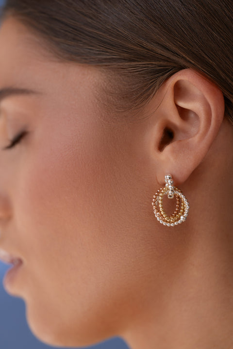 Pas de Marque | 925 sterling silver, gold-filled, and rose gold-filled earrings Trinité